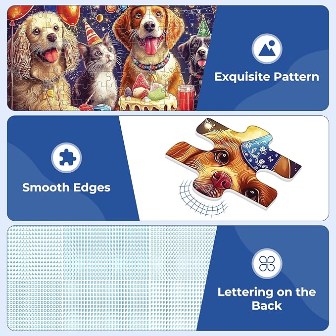300 Pieces Puzzles for Adults,Fun Puppy Animal Jigsaw Puzzle,Food Puzzles for Seniors,300 Pieces Puzzle for Adults Large Piece,Perfect for Game Nights,Puzzle for Kids Ages 8-10,20.5 x 15 in