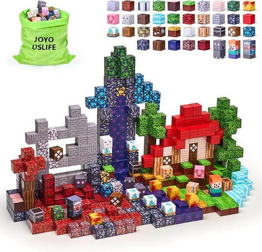 200PCS Magnetic Blocks, 1in Magnetic Building Blocks Cubes for Kids, Stacking Magnets Tiles, School STEM Montessori Stacking Toy, Christmas Birthday Gifts for Boys Girls Age 3+ Years Old