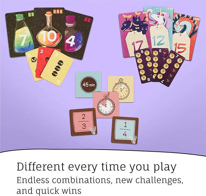 Math Card Games Bundle for Kids 6+ & 8+ | 3 Games Included | Fun & Education | Help to Build Math, Focus and Logic | Recommended by Teachers | 2-6 Players | 10 min Playtime (Math Card Bundle)