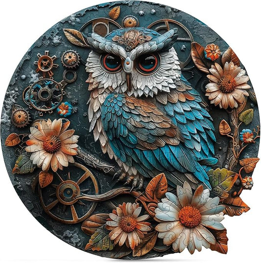 Wooden Owl Puzzle, 200 Pieces Unique Shaped Wood Puzzles, Hard Impossible Puzzles, Wooden Jigsaw Puzzle for Adults and Kids, Family Games Challenge Puzzle, Brain Games 11.49" x 11.49"