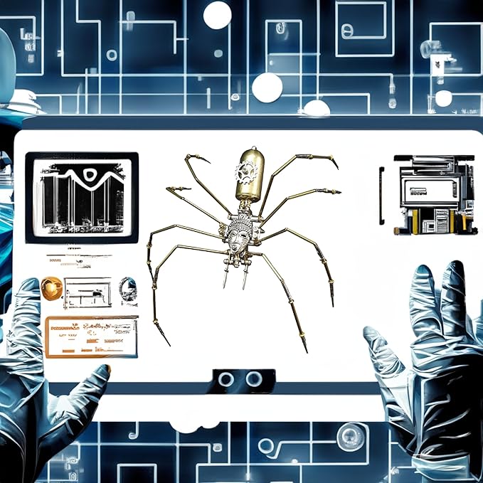 3D Steampunk Mechanical Insect Puzzle Kit - DIY Metal Assembly Model for Adults, Unique Retro Brass Sculpture Craft for Home Office Decoration (Frons Spider)