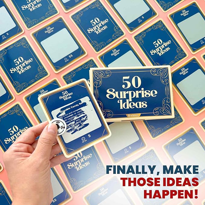 QUOKKA 50 Surprise Ideas Gifts for Couples Version II – Romantic Scratch-Off Gifts – Fun & Romantic Cards to Reconnect, Laugh & Explore Together – Birthday Wedding Anniversary Idea (Set 2)