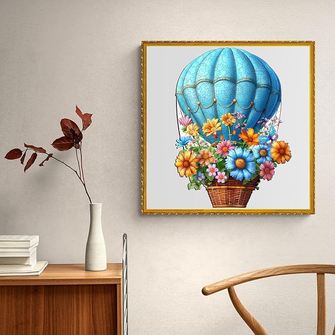 Wooden Puzzles for Adults, Wooden Jigsaw Puzzles for Adults, Flying Flowers Unique Shaped Wood Puzzles Adult, Creative Birthday Gifts for Friends Family Game, Home Decor (9.4 * 6.9in 100pcs)