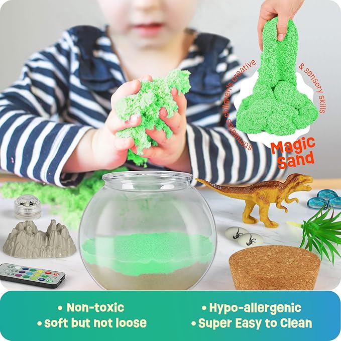 Dinosaur Toys for Kids - Dinosaurs Terrarium Kit for Kids - Birthday Christmas Gifts for Boy Ages 4 5 6 7 8-12 Year Old - DIY Dino Toys for Boys - Arts and Crafts Kit for Kid
