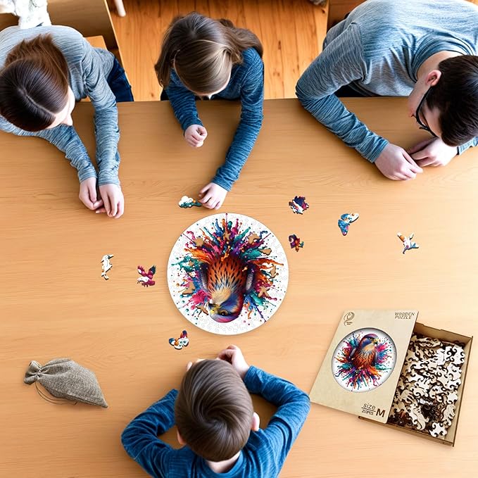Wooden Puzzle, Falcon Pattern Art Painting, Adult Wooden Puzzle, Animal Pattern Wood Carving Puzzle Designed for Family and Friends, 11 * 11 inches