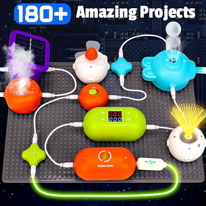 Educational STEM Toys Science Kits for Kids Ages 5-7 8-12 Electronics Exploration Kit with 180 Circuit Projects, Science Experiments for Kids 4-6 6-8 Birthday Gifts for 5 6 7 8 9+ Year Old Boys Girls