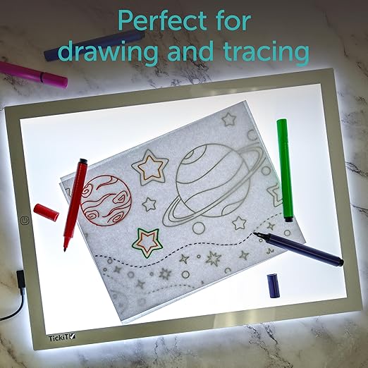 TickiT Ultra Bright LED Light Panel - In Home Learning Supplies for Sensory Play - Adjustable Brightness - Color and Shape Exploration on a Light Box