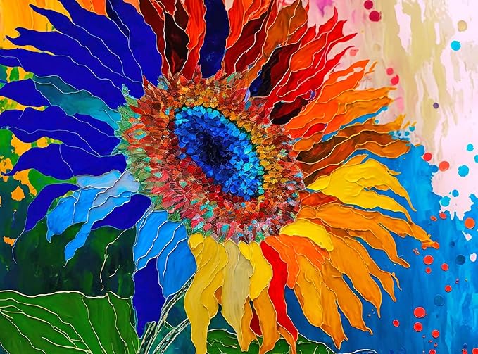 Cross & Glory - Sunflower Kaleidoscope - 1000 Piece Jigsaw Puzzle for Adults | Colorful Flower Artwork | Challenging and Fun Activity | Great Gift for Garden Lovers