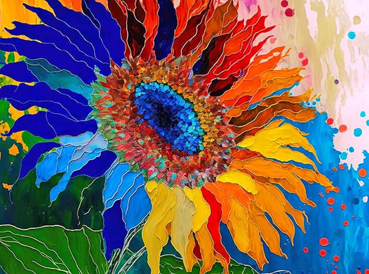 Cross & Glory - Sunflower Kaleidoscope - 1000 Piece Jigsaw Puzzle for Adults | Colorful Flower Artwork | Challenging and Fun Activity | Great Gift for Garden Lovers