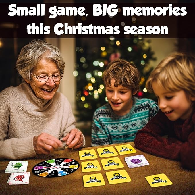 Hiding Monsters Memory Card Game for Kids with a Spinner Wheel - Fun and Easy-to-Play. Matching Memory Game for Kids 4-8 and 8-12 for Boys and Girls