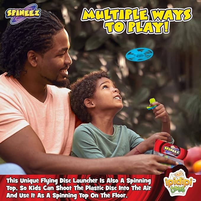 IPIDIPI TOYS Light Up Flying Saucer Spinning Tops – 12-Pack UFO Spinner Toys for Kids – Ideal Birthday Party Favors, Goodie Bag Stuffers, School Prizes, Classroom Rewards for Boys & Girls – Red