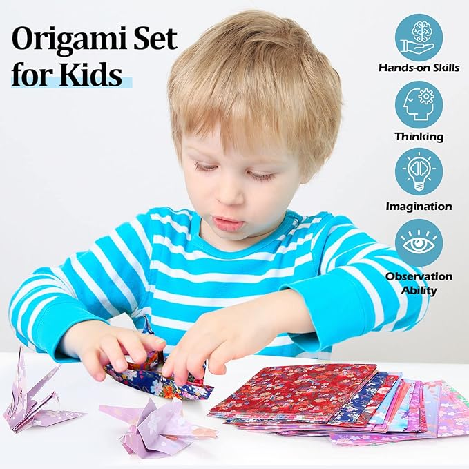 480 Pcs Japanese Origami Paper Double Sided Sakura Square Sheet 5.9 x 5.9 Inch Cherry Blossom Scrapbook Paper for Kids Beginner Arts Crafts Projects