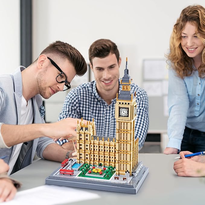 New Architecture Big Ben Building Set - 6473pcs+ Micro Mini Blocks - Enjoyable & Affordable - Detailed Model Ages 14+