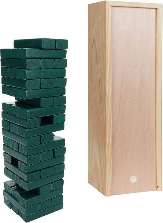 WE Games Wooden Block Stacking Party Game for Adults, Tumble Tower Wedding Guest Book Alternative, Tabletop Games, Includes Storage Case, 12 inches