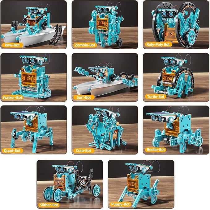 STEM Toys for Ages 8-13, Solar Powered Kits Toys Robotics for Kids Ages 8-12, Educational Building Science Experiment Kit, Boys Gifts for Kids 8 9 10 11 12 13 Years Learning Projects (Blue)