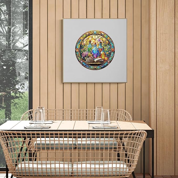 Wooden Puzzles for Adults - Mystic Vials Wood Puzzles Adult - Unique Animal Shape Wooden Jigsaw Puzzles for Adults - Birthday Gifts for Puzzle Lovers, Family (11.4 * 11.3in)