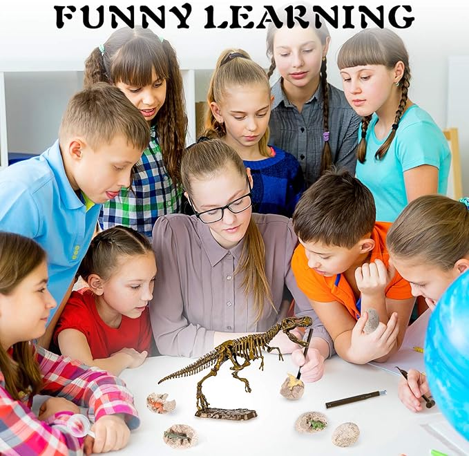 Dinosaur Fossil Digging Kit for Kids, Eggs Excavation Dig Kit, Toys for Kids 5-7 8-12, Great Birthday for Boys and Girls