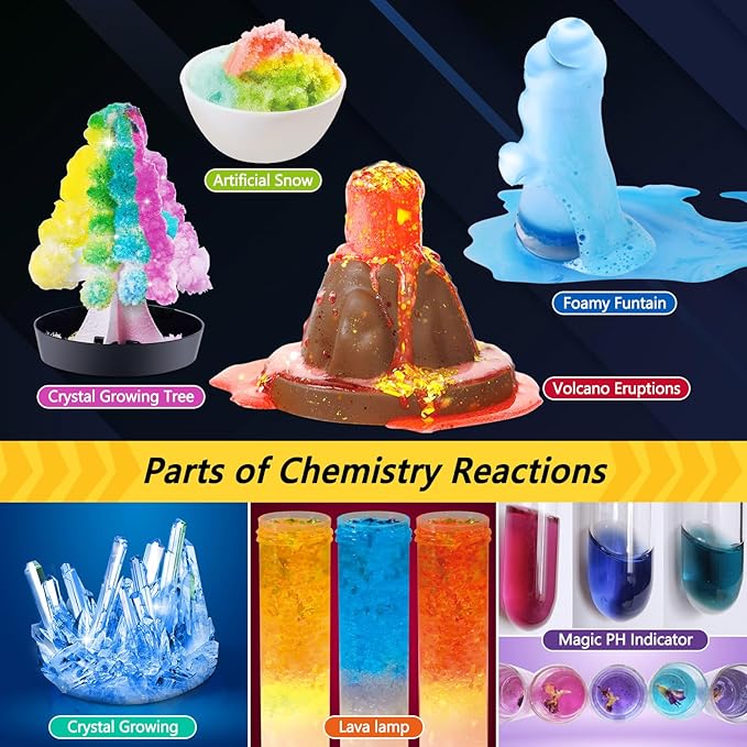 270+ Experiments Science Lab Kit for Kids Boys Girls Birthday Gifts Toys, Chemistry Set, Volcano, Crystal, Magic, Physics S.T.E.M Educational Project