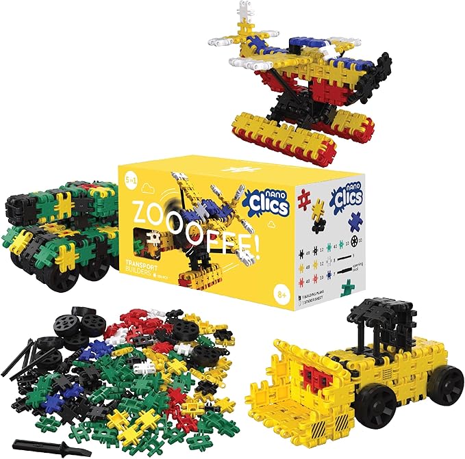 Nano Clics Transport 250, Construction Toys for Children Ages 8 and up, Creative Educational Toys in a 250 Piece Set, Building Blocks for Girls and Boys, Durable Toys