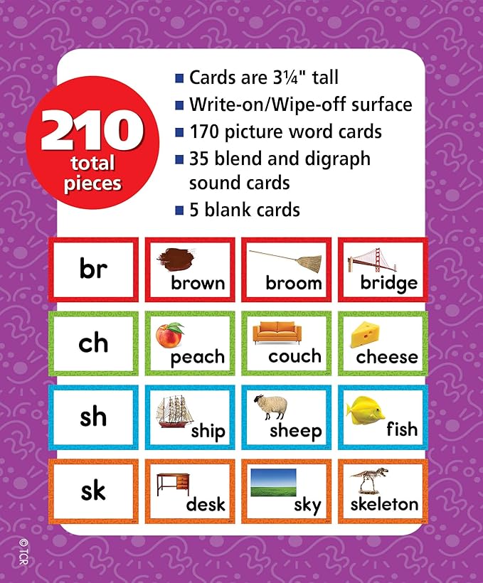 Teacher Created Resources Consonant Blends & Digraphs Pocket Chart Cards