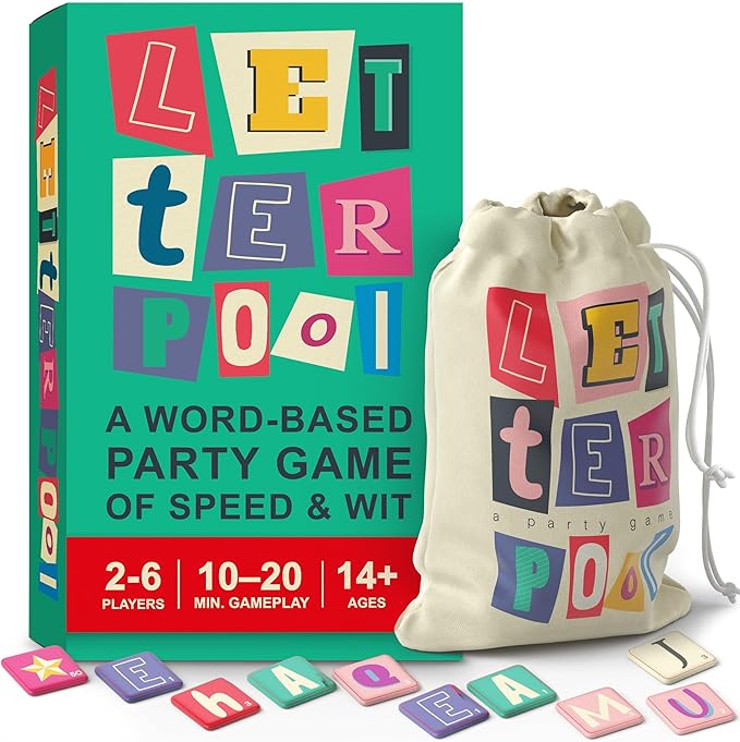 Letterpool: 2-6 Players Board Games for Adults, Family, Teens, Trivia, Word & Card Games Mixture, Fun & Easy to Learn Adult Party Games for Game Night