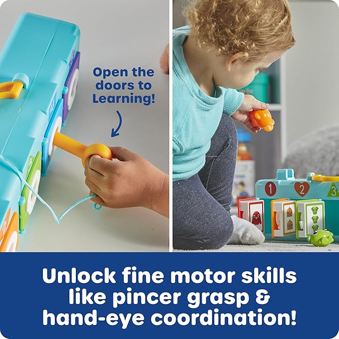 Learning Resources Lock & Key Clubhouse, Counting and Fine Motor Games, Combination Lock Toy , Montessori Activity Center For Kids, Preschool Learning Activities, Boy and Girls Gifts