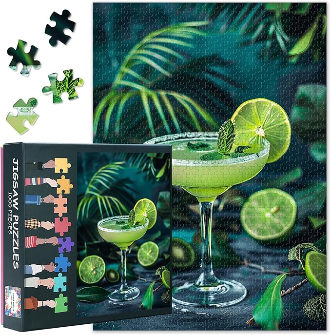 1000 Piece Puzzle for Adults Cocktail Puzzle 1000 Pieces Home Wall Decoration Challenging Puzzles Suitable for Game Nights Ideal for Drink Fans & Decoration Finished Size: 70x50cm