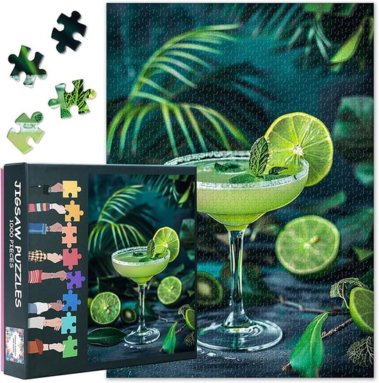 1000 Piece Puzzle for Adults Cocktail Puzzle 1000 Pieces Home Wall Decoration Challenging Puzzles Suitable for Game Nights Ideal for Drink Fans & Decoration Finished Size: 70x50cm