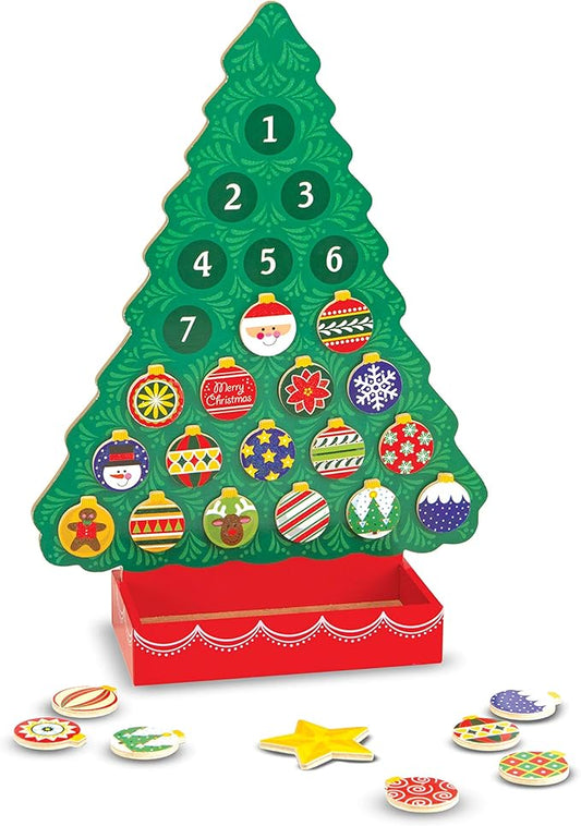 Melissa & Doug Countdown to Christmas Wooden Advent Calendar - Magnetic Tree, 25 Magnets