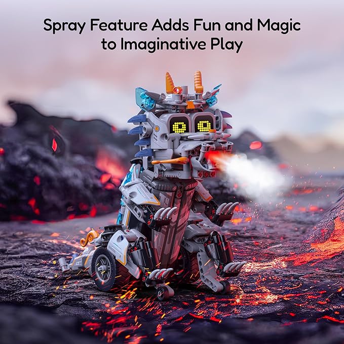 AoHu Robot Building Kit with Remote Control STEM Gifts for Kids Boys Age 8-12, Coding Buildable Dinosaur Technic Robotics Toy Set for Birthday Christmas, Build 5-in-1 Models with 646 Pieces