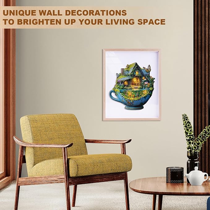 Jigfoxy Wooden Puzzle for Adults, Funny Green Cup Jigsaw Puzzles for Adult, Unique Animal Shape Wood Cut Puzzles, Christmas Thanksgiving Gifts for Friends Family (M-11.4 * 11in-170pcs)