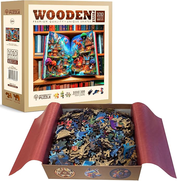 WOODEN.CITY Enchanted Tales 1000 Piece Puzzle | Wooden Puzzles for Adults | Jigsaw Puzzles 1000 Pieces Made in EU - Size 21.25 X 15.5 in | Magical Jigsaw Puzzle