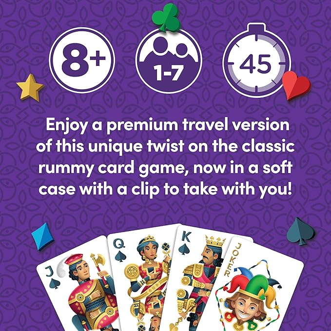 Five Crowns Travel Case Bundle, Cards, Scorecard Included – Card Game for Kids and Adults, Family Game Night, The Game isn’t Over Until the Kings Go Wild!, 5 Suited Rummy Style Card Game, Ages 8+