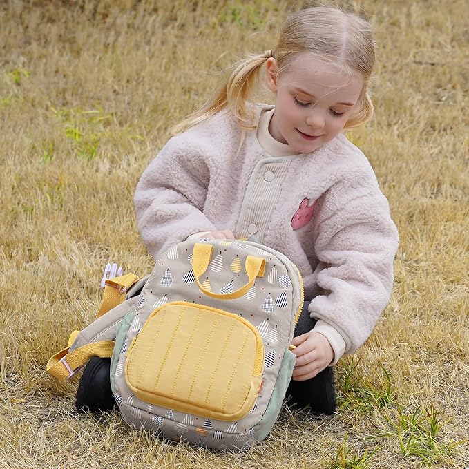 GAGAKU Toddler Backpack for Girls - Kids Backpacks 2-6 years old Cartoon Breathable Comfortable Preschool Mini Backpack for School Travel - Grey Pear