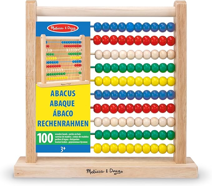 Melissa & Doug Abacus - Classic Wooden Educational Counting Toy With 100 Beads