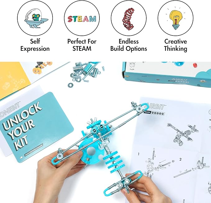 The Off Bits AirBit – Build Your Own Airplane! STEM Building Kit for Creative Kids 8-12 & Curious Adults, Fun Educational Gift for Boys & Girls