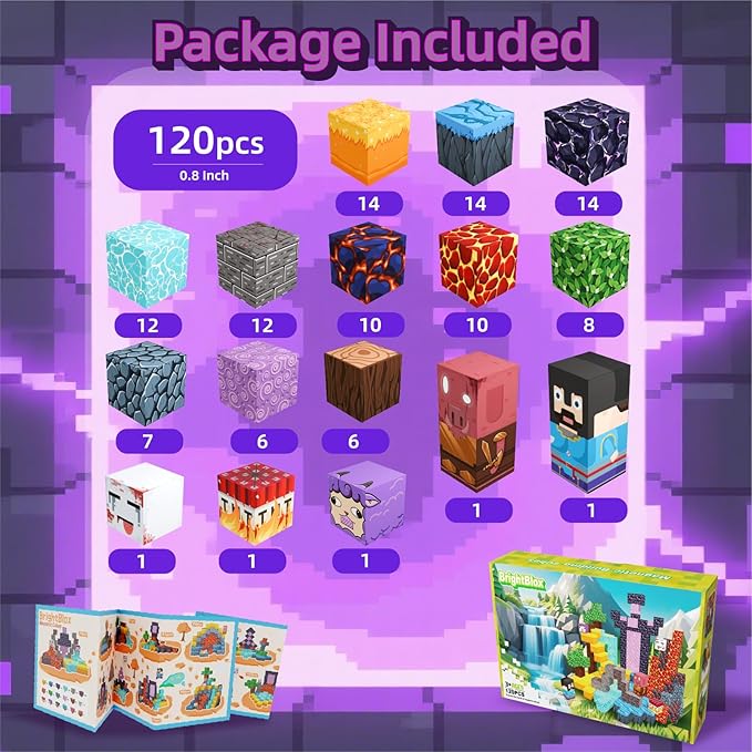 Magnetic Blocks 120PCS Magnetic Building Blocks for Kid 3+, Building Toys for Kid Boys Girls, STEM Sensory Gift for Birthday