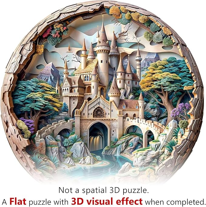 3D Castle Puzzles 200 Pieces Puzzles Gifts for Adults 11.4x11.4in Wooden