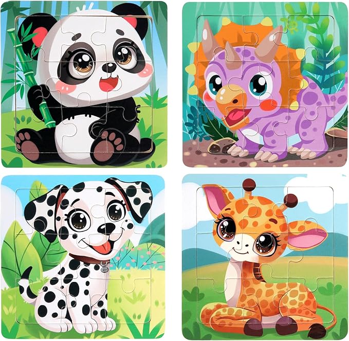 Wooden Puzzles for Toddlers 2-4, 9 Pieces Jigsaw Puzzles for Kids Ages 3-5, Toddler Toys for 2-4 Preschool Learning Activities, Learning & Educational Toys for Boys and Girl