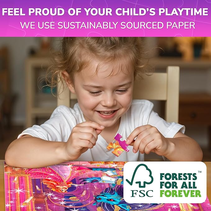 QUOKKA Puzzles for Kids Ages 4-6 – 4-Pack 60-Piece Puzzles for Kids – Fairy Tale Jigsaw Puzzle Set with Princess – Quiet Time Toys for Preschoolers – FSC Certified Learning Toy – Gift for 5 Year Olds