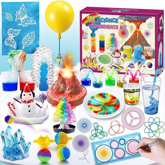 UNGLINGA 111 Experiments Science Kit for Kids, Chemistry Set, S.T.E.M Toys Boys Girls Birthday Gifts, Volcano, Crystal, Physics Lab Educational Learning Project