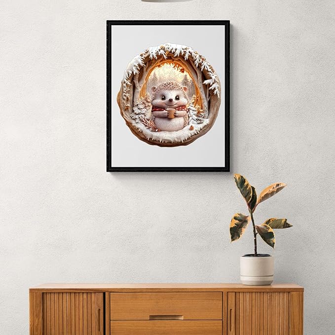 Wooden Puzzles for Adults, Cave Hedgehog Puzzles with 3D Visual Effect, Puzzles Gifts for Women Men, Wood Adults Puzzles (M-11.4 * 11.4in 195pcs)