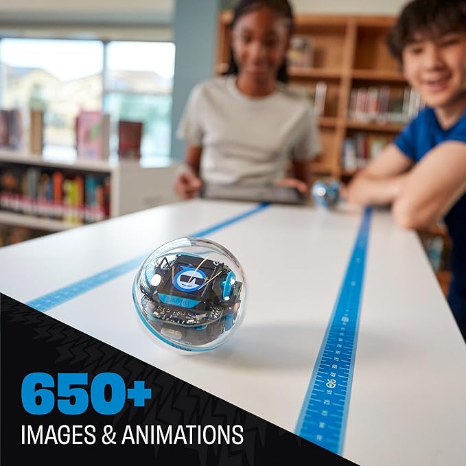 Sphero Bolt+: Coding Robot Ball - Program with Draw, Drag-and-Drop Blocks, Javascript, & Python - Animated LCD Screen - Ages 8+ - Durable & Waterproof - STEM Toy for Kids & Teens