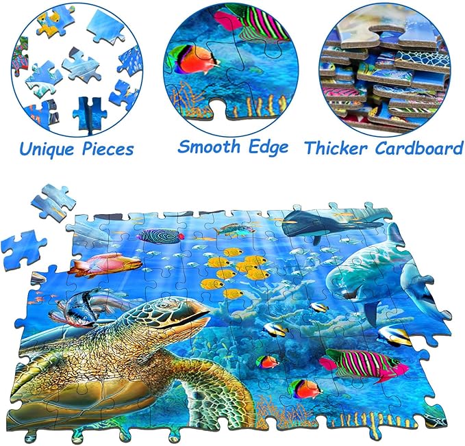 Puzzles for Kids Ages 6-8 8-10 Year Old - Ocean Adventure Puzzle, 200 Pieces Jigsaw Puzzles for Kids, Learning Educational Toys for Boys and Girls