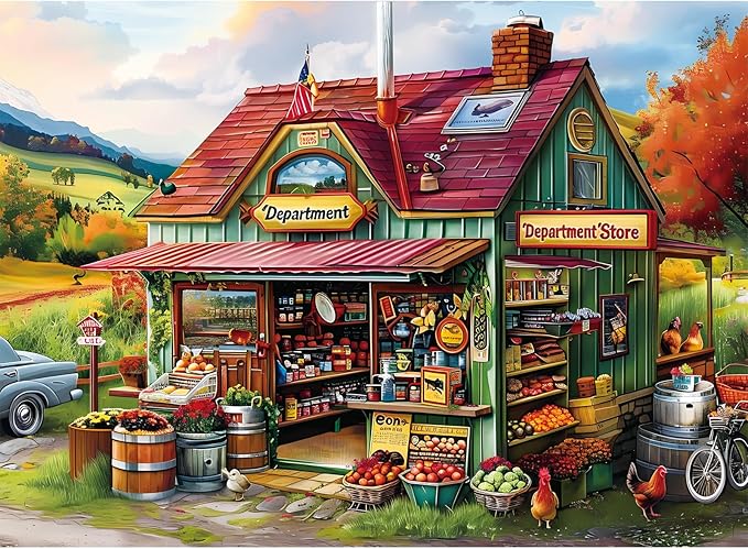 300 Piece Jigsaw Puzzle for Adults Large Piece Shop Puzzle Recycled Cardboard Paper Puzzles Coolest Difficult Puzzles for Kids Adults Elderly Perfect for Family Games 20.5 * 15IN