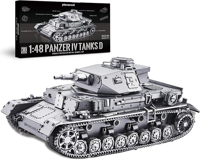 Piececool 3D Puzzles for Adults, German Tank IV-D Model Kits for Adults DIY Assembling Arts and Crafts Creative Gifts