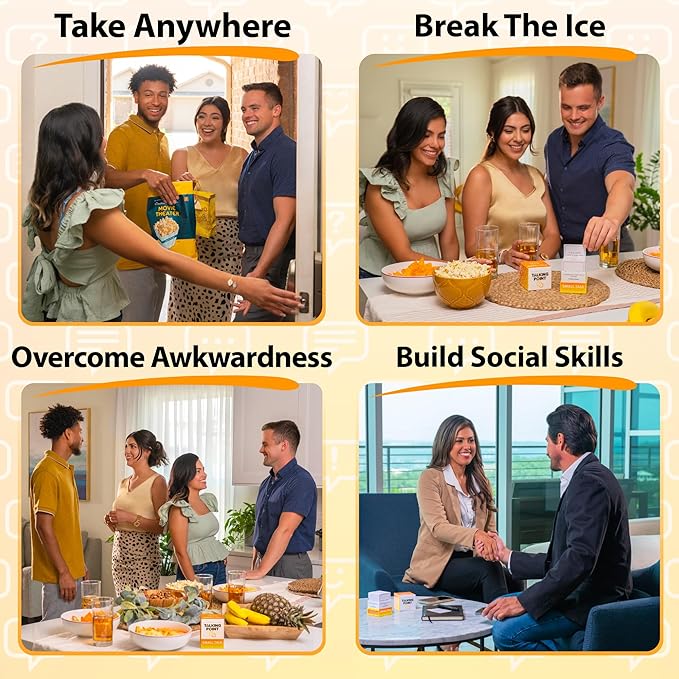 200 Icebreaker Conversation Cards - Improve Your Small Talk & Make Deep Connections - Perfect for Parties, Gatherings & More - Always Have Something to Say - Discuss Fun Questions & Interesting Topics