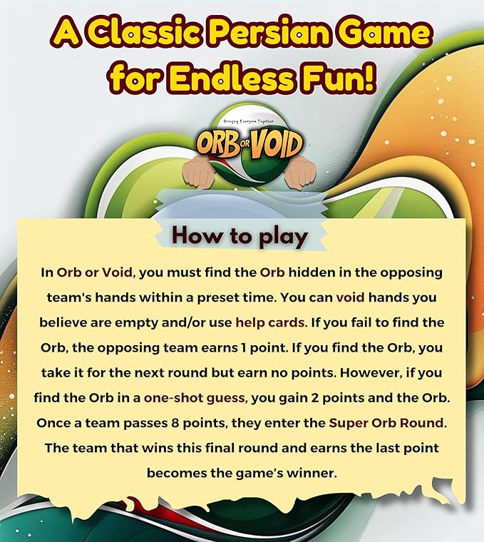 Game of Sneaky Hands and Sharp Minds | Classic Persian Tabletop Fun for Families & Friends | Exciting, Engaging Guessing and Strategy for 2-8 Players, Ages 7+