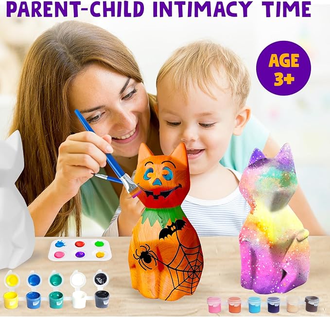Goodyking Paint Your Own Cat Lamp Craft Kit, DIY 3D Warm Light Cat Lamp, Arts and Crafts for Kids Ages 8-12, Birthday Gifts for 8-12 Year Old Boy Girl, Painting Kit for Kids Ages 3 4 5 6 7 8 9+