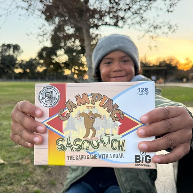 Camping with Sasquatch by Big Discoveries - A 128-Count Family Card Game with a Roar! | Fun Rummy Meets Slapjack Card Games for Kids, Teens, Adults, and Families